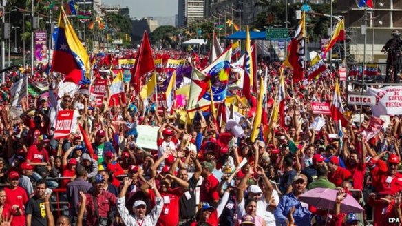 venezuelans march against sanctions