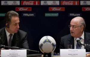 Sepp Blatter and Russia's Sports Minister Vitaly Mutko